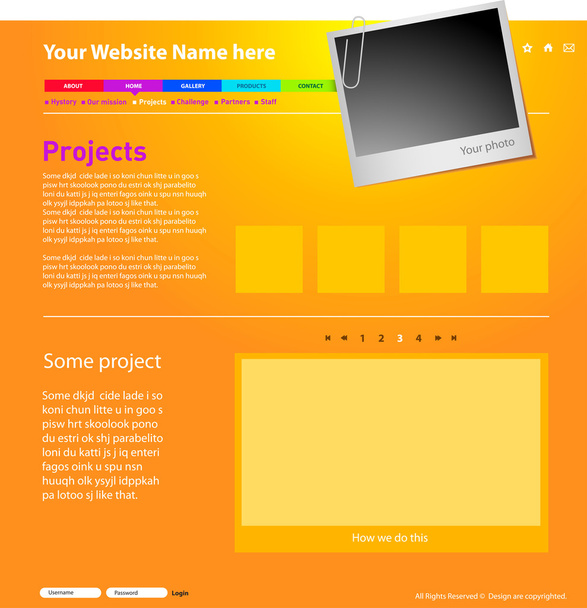 Modelo de design de site
 - Vetor, Imagem