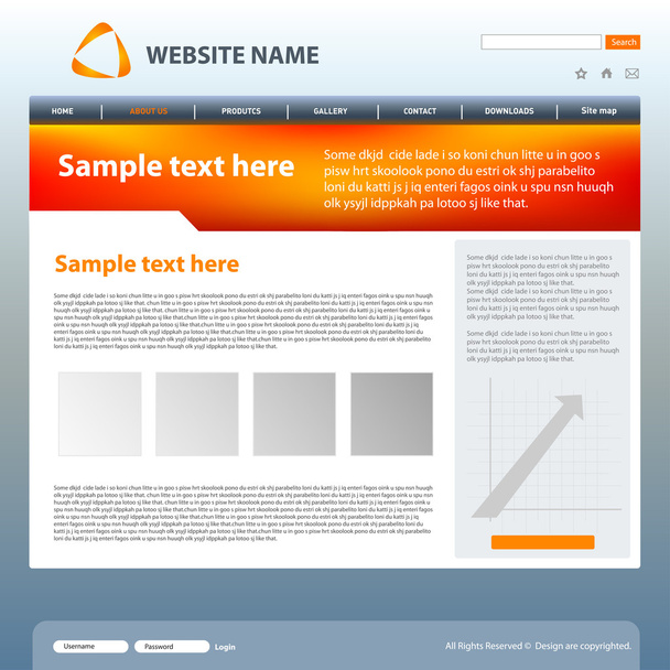 Web site design template, vector. - Vektor, Bild