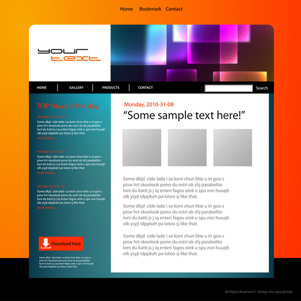 Web site design template - Vektor, kép