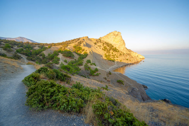 Photos of the Crimean peninsula. The Golitsyn trail originates on the southwestern shore of Green Bay. The trail was erected by order of Prince Golitsyn upon the arrival of Tsar Nicholas II. - Photo, Image