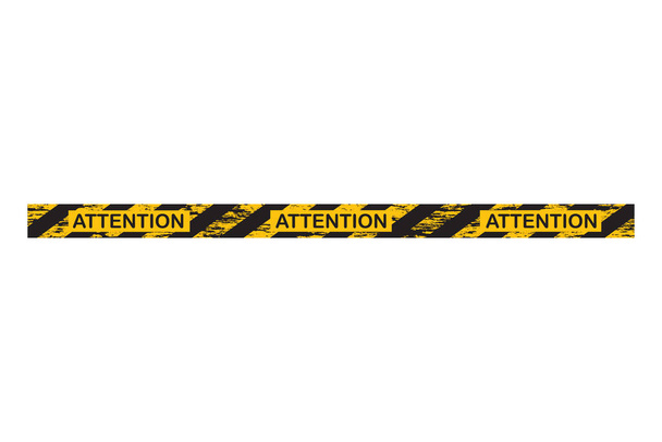 Attention construction or police stop line. Yellow Warning Tape. Vector illustration. - Vector, Image