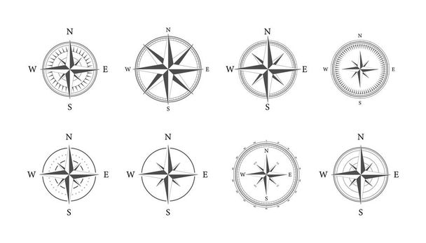 Compass on white background. Flat vector navigation symbol. Vector stock illustration - Vector, Image