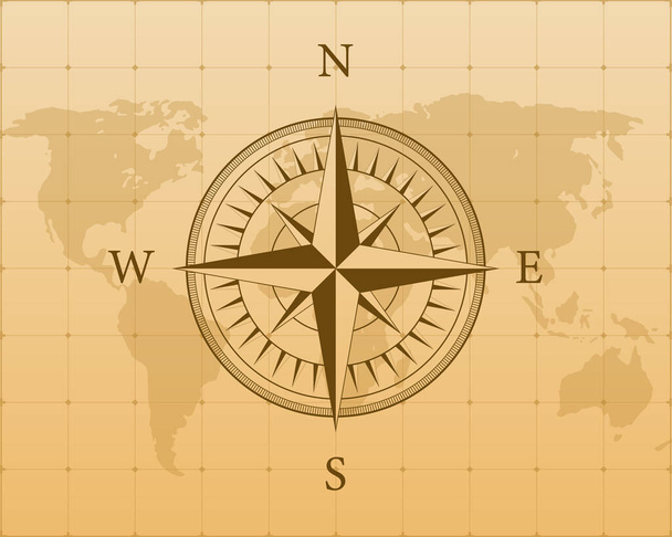 Kompass auf weißem Hintergrund. Flache Vektor-Navigationssymbol. Vektoraktiendarstellung - Vektor, Bild
