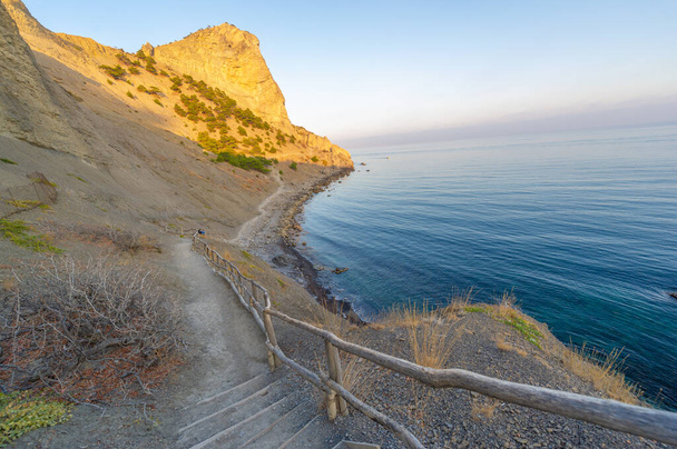 Photos of the Crimean peninsula. The Golitsyn trail originates on the southwestern shore of Green Bay. The trail was erected by order of Prince Golitsyn upon the arrival of Tsar Nicholas II. - Photo, Image