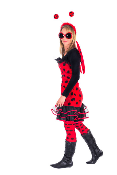 Young woman in ladybug dress - Photo, image
