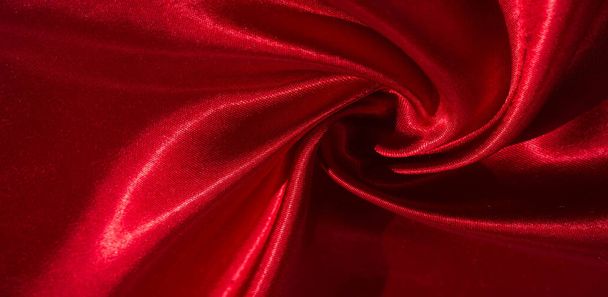 texture, fond, motif, tissu de soie de couleur rouge. Ce tissu adorable, doux et brillant a une surface lisse de vison idéal pour créer vos projets
. - Photo, image