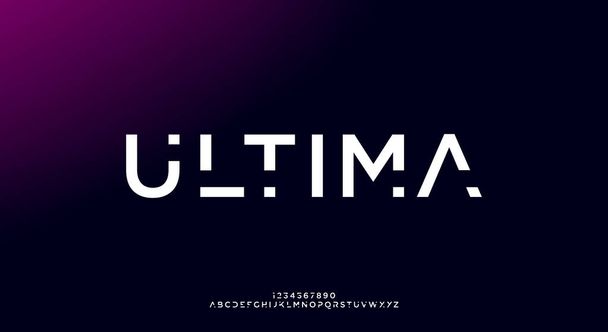 an abstract technology futuristic alphabet font. digital space typography vector illustration design - Vettoriali, immagini