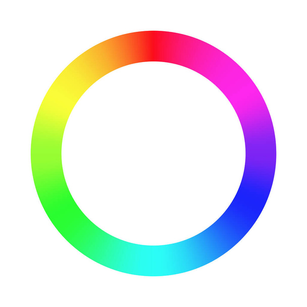 Color wheel palette. RGB, RYB, CYMK system. Color harmony. Vector Illustration. - Vettoriali, immagini
