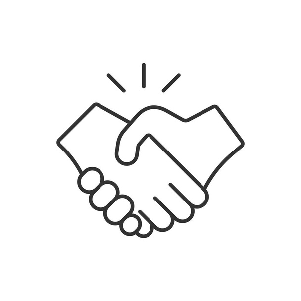 Business handshake / contract agreement flat vector icon for apps and websites - Διάνυσμα, εικόνα