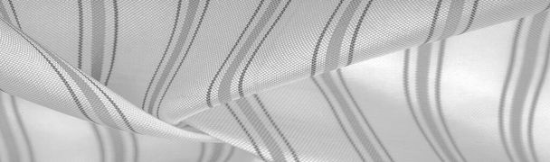 dessin gaufré, textiles composites, tissu de soie dense de couleur blanche, lignes grises, trait sur tissu, bande étroite. trait, ligne, trait, tiret, trace, - Photo, image