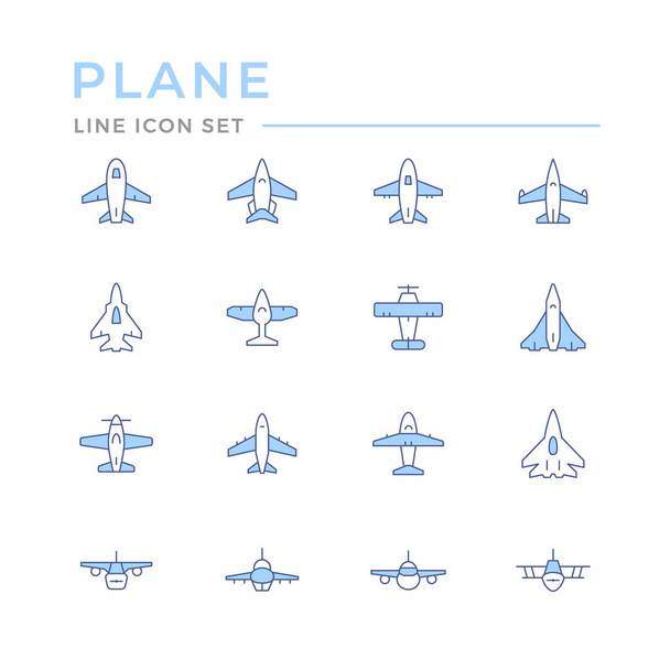 Establecer iconos de línea de color de plano
 - Vector, imagen