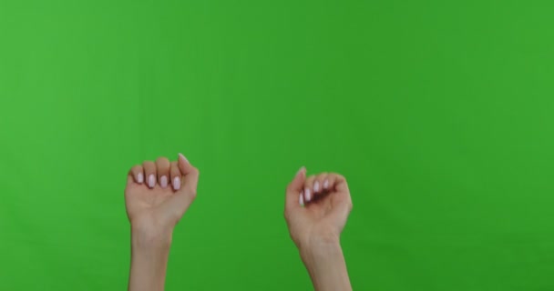 Woman hands waving, dancing, pointing her fingers to music rhythm - Video