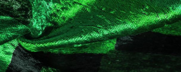 Текстура, фон, візерунок, дизайн, зелена оксамитова тканина, щільна тканина з шовку, бавовни або нейлону з товстим коротким купою з одного боку
. - Фото, зображення