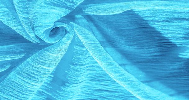 Texture, sfondo, modello, collezione, tessuto blu elettrico di seta rugosa. - Foto, immagini