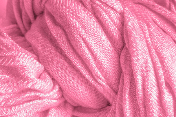 textura, fondo, patrón, postal, tela de seda, color rosa, orquídea, tejido artificialmente arrugado, textura arrugada, ilustración abstracta - Foto, Imagen