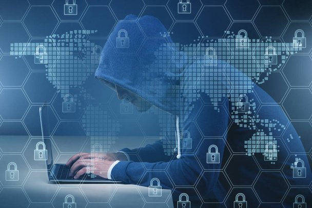 Хакер в концепции цифровой безопасности - Фото, изображение