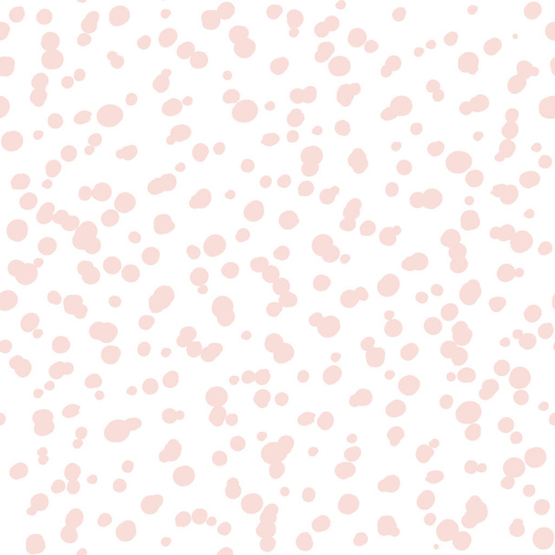 Seamless Pink Dots Repeat Vector Pattern. Hand drawn minimal. Circles. - Vektör, Görsel
