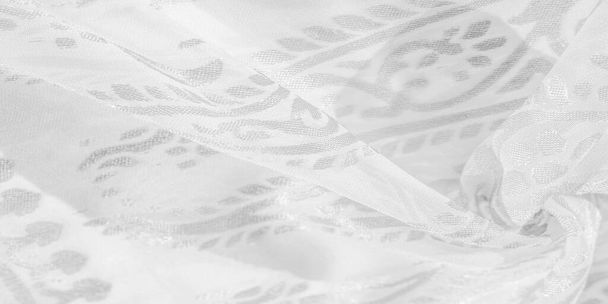 Текстура картини, колекції, шовкова тканина, жіночий шарф, лавандова біла пастель на білому тлі
, - Фото, зображення