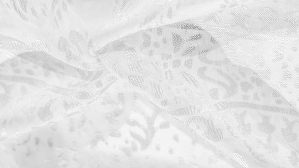 Texture of the picture, collection, silk fabric, women's scarf, lavender white pastel on a white background, - Photo, Image
