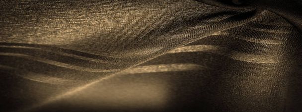 Background texture, decorative ornament, sepia silk fabric with strips of trim to make your design neat or the right size or shape by inserting the right details - Photo, Image