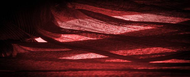 Texture, background, pattern, Crepe deep red, is a fabric of silk, wool or synthetic fibers with a distinctly clear, crimped appearance.  - Photo, Image