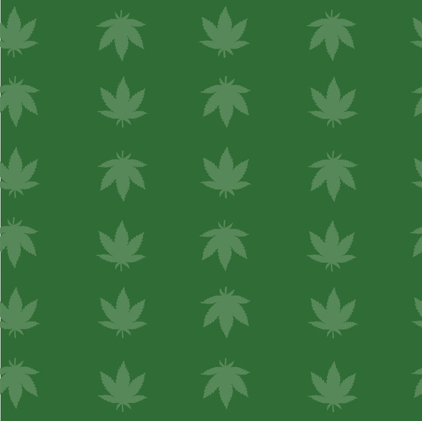 Green Background Marijuana cannabis Plant Seamless Vector Repeat Pattern  - Vector, afbeelding