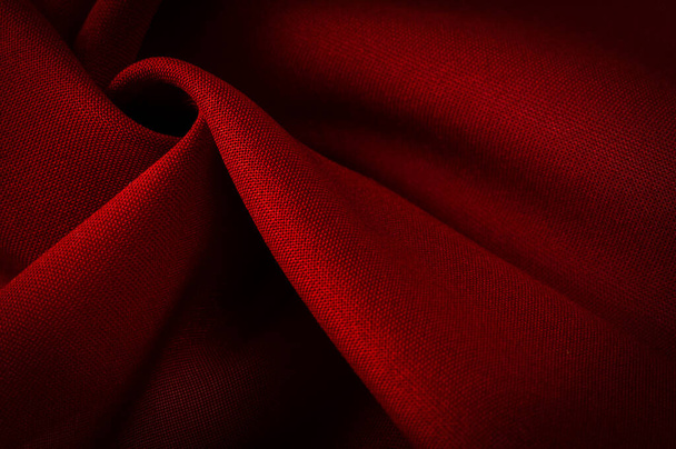 Texture, fond, motif, satin rouge est une armure qui a généralement une surface brillante et un dos terne, armure de satin se caractérise par quatre ou plusieurs fils de remplissage ou de trame, - Photo, image