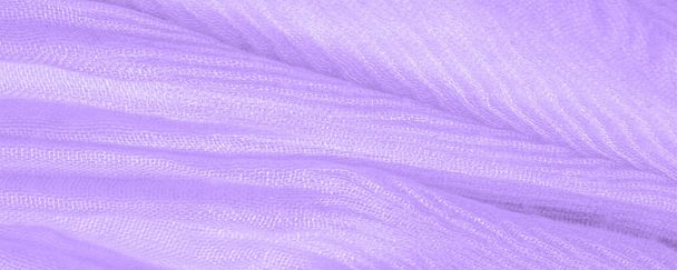 Textura, fondo, patrón, tela triturada de corrugación de seda lila para sus proyectos - Foto, imagen
