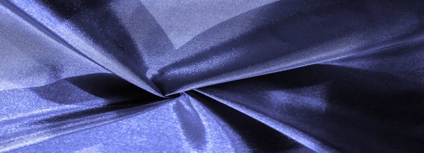 Textura de fondo, patrón, tela de seda azul, diseño decorativo. - Foto, imagen