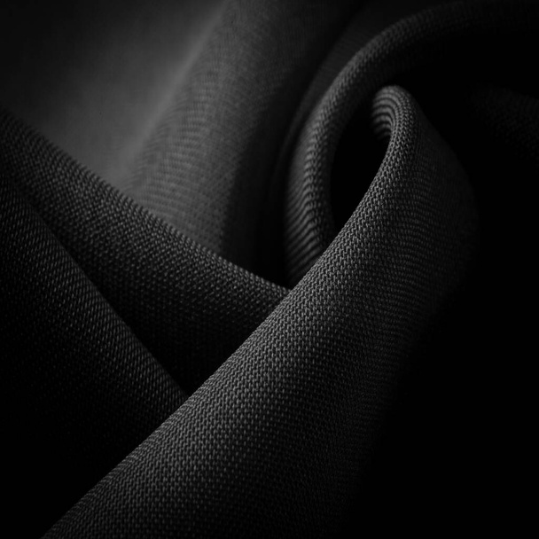 Texture, fond, motif, noir satiné est une armure qui a généralement une surface brillante et un dos terne, armure satinée se caractérise par quatre fils de remplissage ou plus de trame, - Photo, image