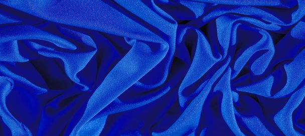 Textura, fundo, tecido de seda, xale de mulher azul Conveniente para seus projetos, o design de cartões de parede - Foto, Imagem