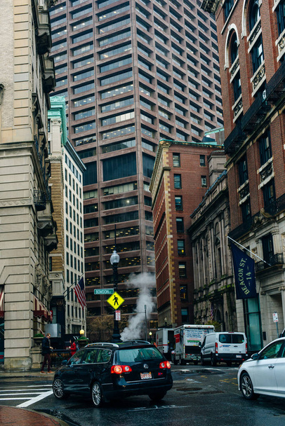 Boston, Massachusetts, Verenigde Staten - sep, 2019 skyline stad op een bewolkte dag. - Foto, afbeelding