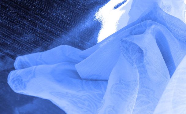 Текстура, фон, візерунок, відчуття, камбрія - дуже тонка напівпрозора м'яка мерсеризована тканина, синя аква
 - Фото, зображення