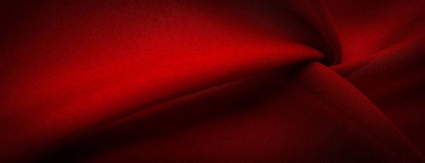 Textuur, achtergrond, patroon, rood satijn is een weefsel dat meestal een glanzend oppervlak en een doffe rug heeft, Satijn weefsel wordt gekenmerkt door vier of meer vul- of inslagdraden, - Foto, afbeelding