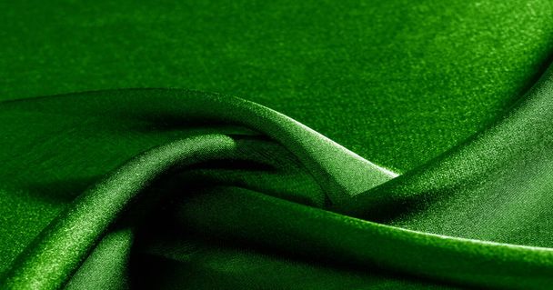 Background, pattern, texture, wallpaper, green silk fabric. Add a touch of luxury to any design by adding it to this ultra-soft and very lightweight polyester lining fabric. - Фото, зображення