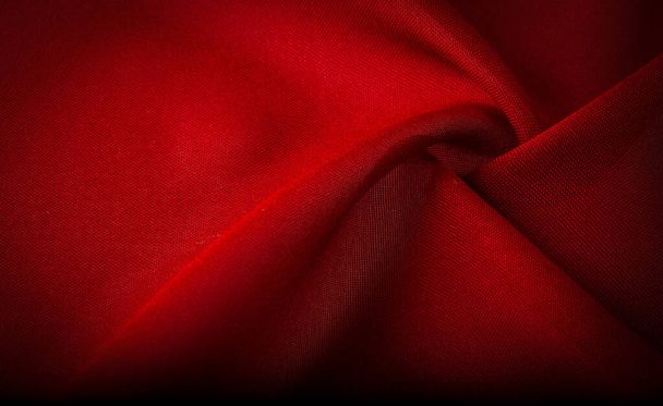 Texture, sfondo, motivo, raso rosso è una trama che di solito ha una superficie lucida e un dorso opaco, la trama di raso è caratterizzata da quattro o più fili di riempimento o trama, - Foto, immagini