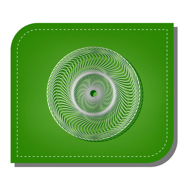 Mandala géométrique des yeux. Icône de ligne de dégradé argent avec ombre vert foncé à la feuille verte écologiquement patchée
. - Vecteur, image