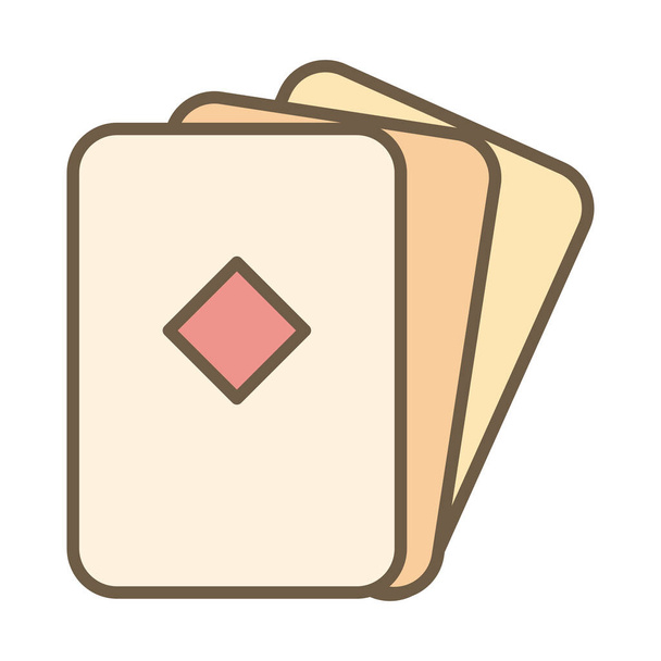 poker diamond cards block style icon - ベクター画像