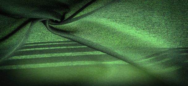 Background texture, decorative ornament, silk green fabric with stripes of trim to make your design neat or the right size or shape by inserting the necessary details - Photo, Image