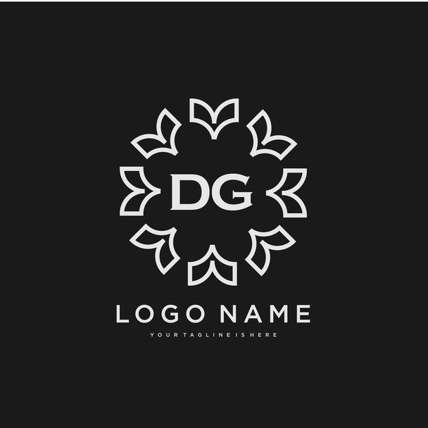 Dg İlk Güzellik logosu şablonu vektörü, güzellik modası ve iş dünyası için logo diğer - Vektör, Görsel