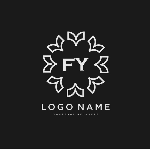 FY Αρχικό πρότυπο λογότυπο ομορφιάς διάνυσμα, λογότυπο για τη μόδα ομορφιά και άλλες επιχειρήσεις - Διάνυσμα, εικόνα