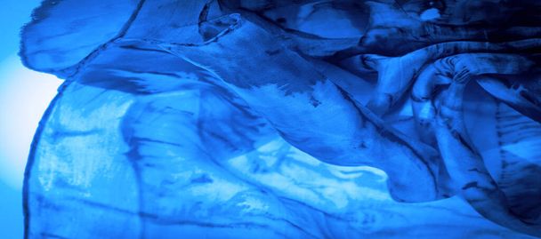 textúra, háttér, minta, kék selyem szövet absztrakt nyomat, föld, kontextus, fond, fólia, mező - Fotó, kép