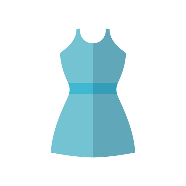 women dress icon, blue outline style - Vector, afbeelding