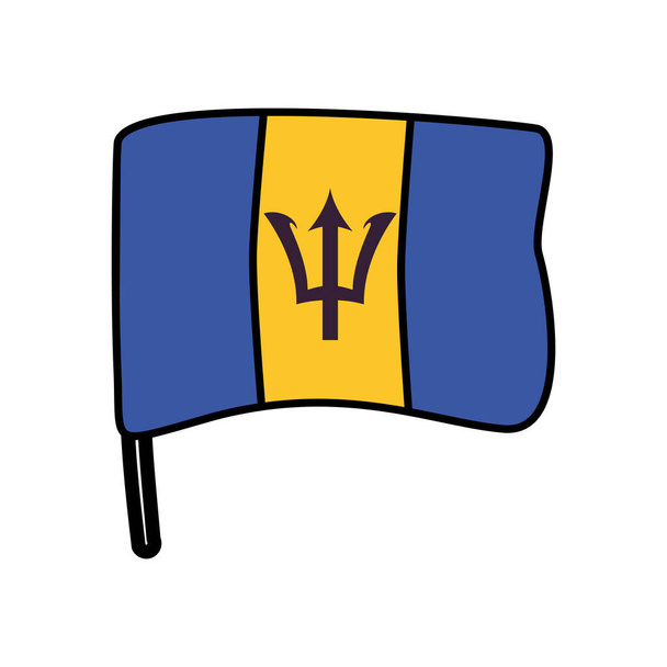 barbados bayrağı ülke izole simgesi - Vektör, Görsel