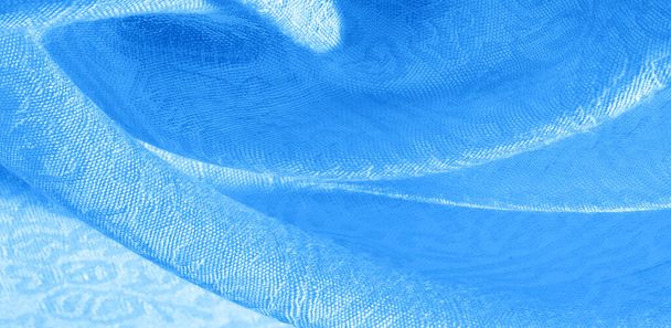 Textura fondo patrón tela floral ornamento azul. Esta colección de estampado de algodón se distingue por colores brillantes y temas lindos. Ideal para cualquier proyecto, diseño y decoración en línea. - Foto, Imagen