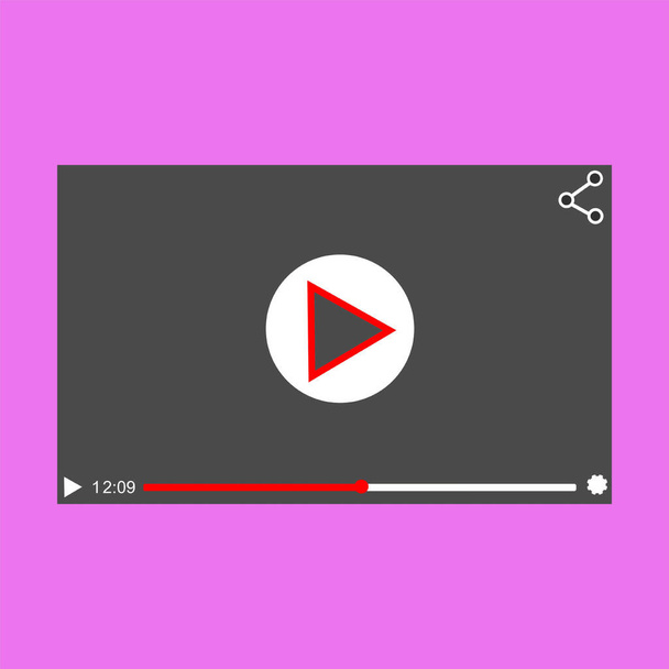 Modern video player design template for web and mobile apps flat style. Vector illustration - Vector, Image
