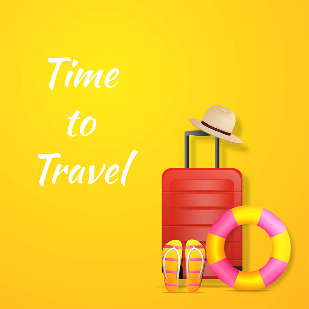 time to travel poster on yellow background - Vector, afbeelding