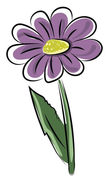Purple flower, illustration, vector on white background. - Vettoriali, immagini