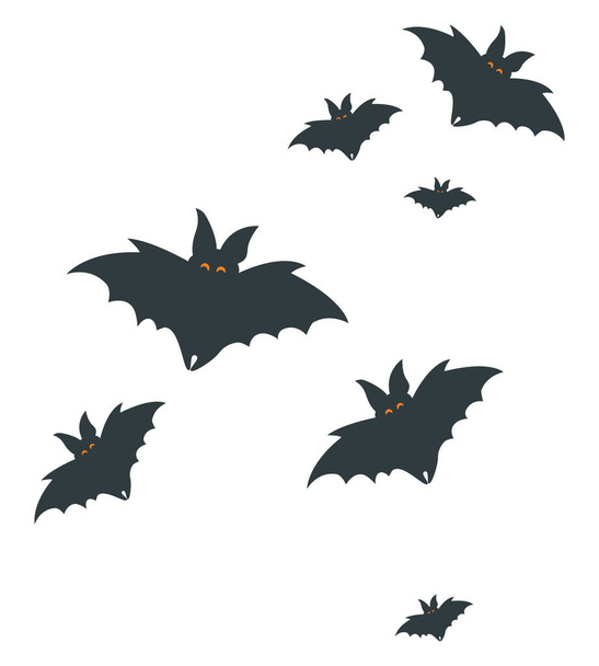 Murciélagos de Halloween, ilustración, vector sobre fondo blanco
. - Vector, imagen