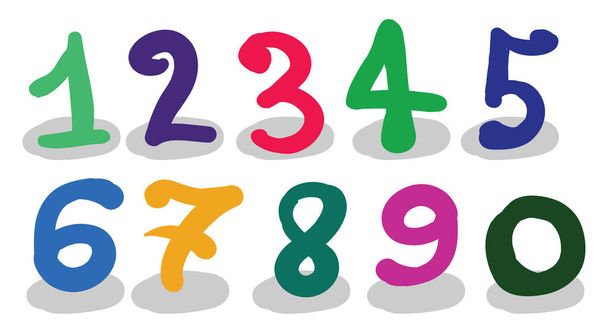 Multicolor numbers, illustration, vector on white background. - Vektor, Bild